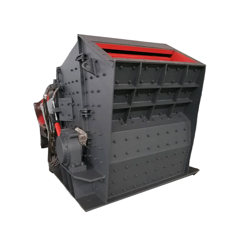 How does the adjustable impact plate precisely control material crushing force and final particle size distribution by varying its angle and gap?